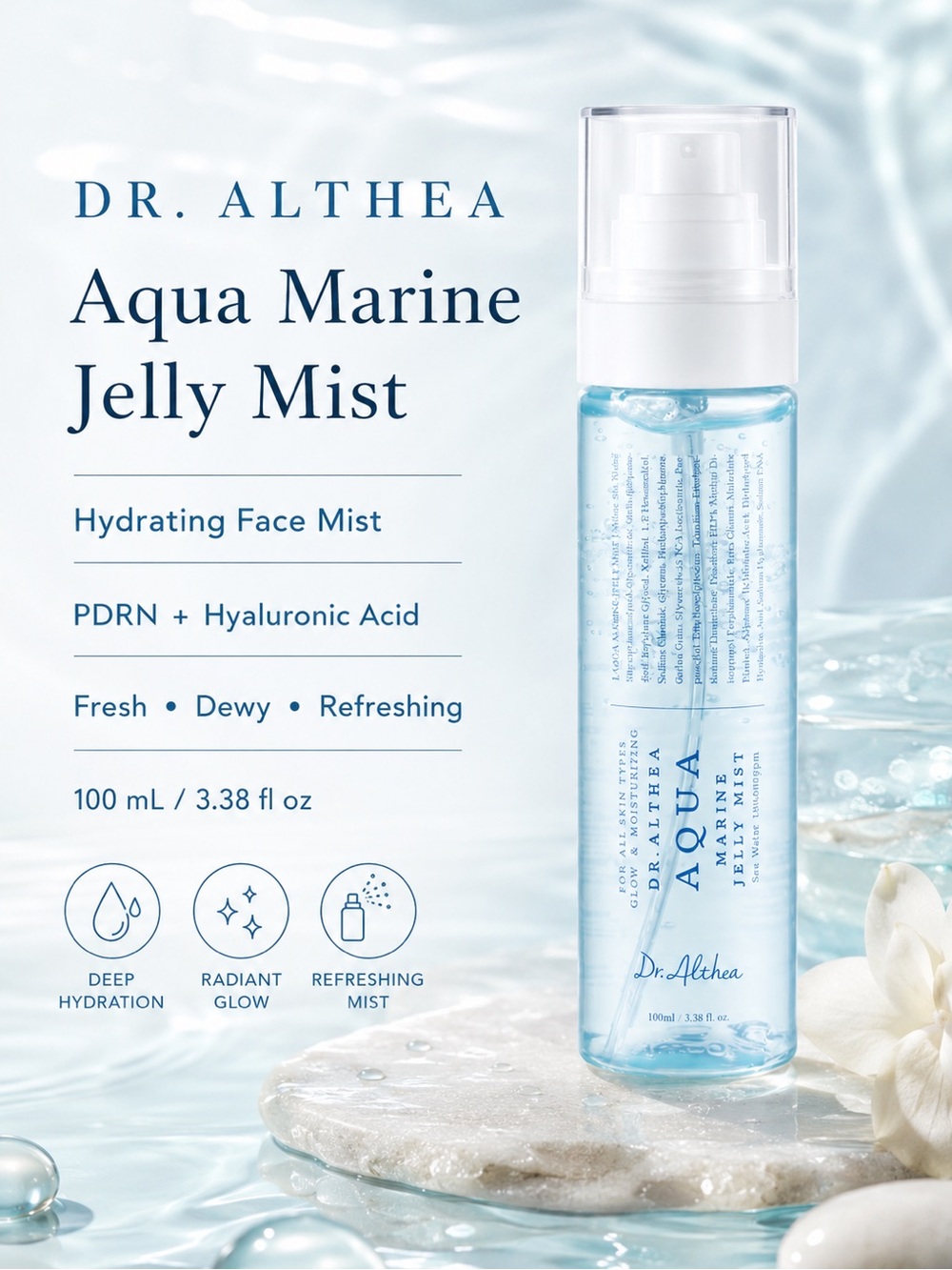 Dr. Althea Aqua Marine Jelly Mist- lightweight, hydrating, cooling, vegan
